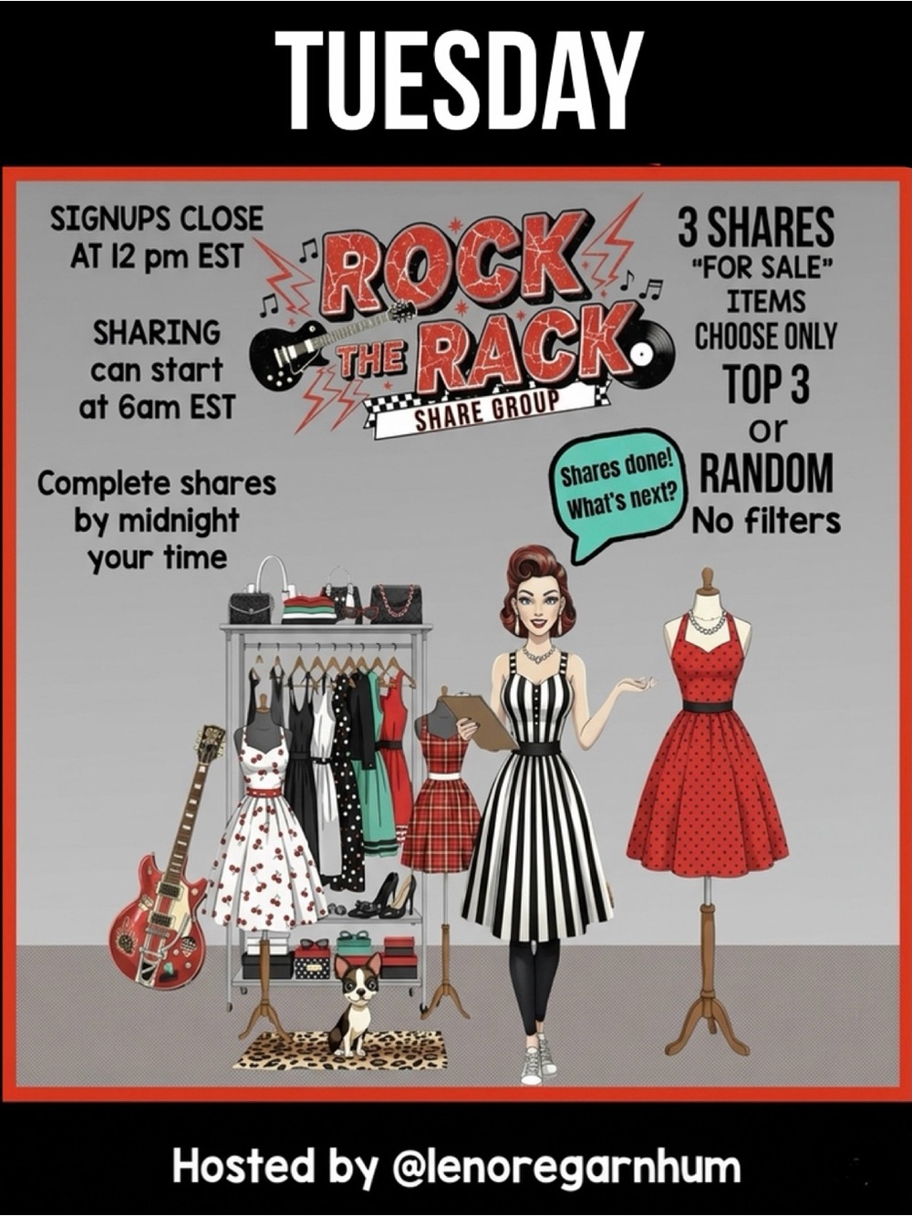 CLOSED Tuesday, August 4, Rock the Rack share group - Picture 3 of 13